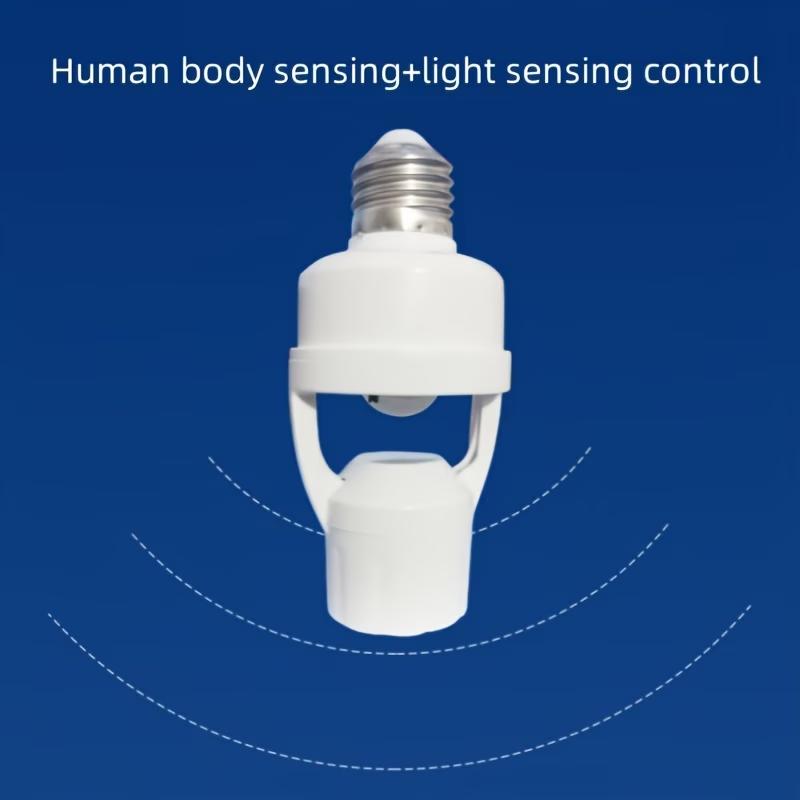 Motion Sensor E27 Light Socket Converter, Adjustable Delay Time Switch, Color Temperature Control, Base, Home Use Bulb Adapter