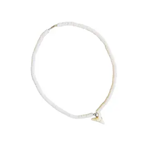 Shark Tooth Puka Shell Choker Necklace 16" or 18"