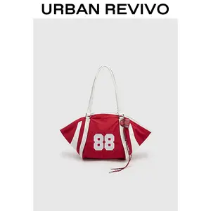 URBAN REVIVO Women's Elegant Sporty Patchwork Fashionable Patterned Tote - Casual Commuter Bag, Convertible Crossbody/Shoulder Bag with Detachable Crossbody Strap (UAYB50077), Fashionable Patterned Bag