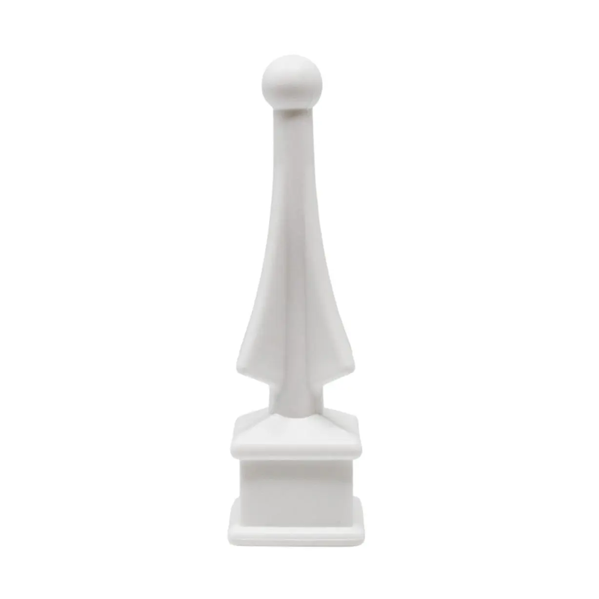 White Plastic 3/4" Four-Sided Spire Wing Tip Finial Fence Topper for Iron Picket Fence 3/4" posts