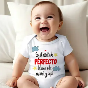 Funny Spanish Printed Baby Bodysuit Newborn Short Sleeve Romper Cute Boys Girls Outfits Toddler Summer Clothes Infant Jumpsuit