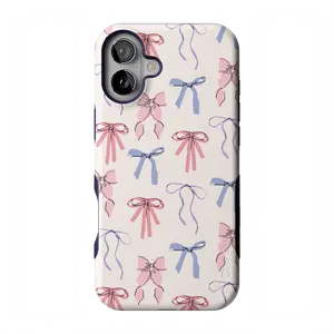 Casely iPhone 16 Plus Case | Coquette Girlie | Pastel Bows | Bold Protective Design | Compatible with MagSafe