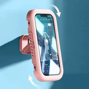 Waterproof Mobile Phone Holder, Wall-Mounted Smartphone Mount, Home Essential Accessory. Anti-slip, sturdy & waterproof bracket for bathroom and kitchen, hands-free viewing, stable support for daily indoor phone placement and convenient use