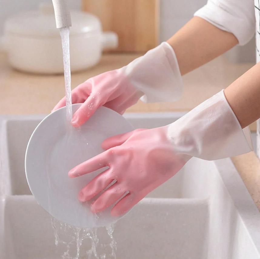 Rubber Kitchen Dishwashing Gloves - 1 Pairs Reusable Household Cleaning Gloves for Washing Dishes and Cleaning Tasks, Flexible Long-lasting and Non-Slip Rubber Kitchen Dishwashing Gloves - 1 Pairs Reusable Household Cleaning Gloves for Washing Dishes and Cleaning Tasks, Flexible Long-lasting and Non-Slip