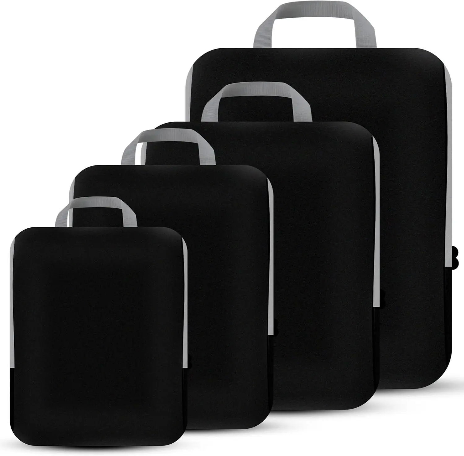 [New Deal] 4 Set Compression Packing Cubes Travel - Travel Accessories Expandable Packing Organizers for Carry On - Essentials Luggage Travel Bags, Zipper, Travel Containers