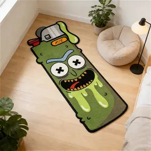 Cartoon pickled cucumber lighter shape bedroom bedside carpet abstract funny living room decoration sofa carpet creative personality balcony bay window strip carpet fluffy soft reading area play area carpet washable bathroom toilet non-slip floor mat
