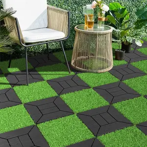 Interlocking Deck Tiles 44 Pack 12"x12" Waterproof Indoor Outdoor Composite Patio Flooring Decking Tiles All Weather Use for Patio Porch Balcony Backyard Poolside