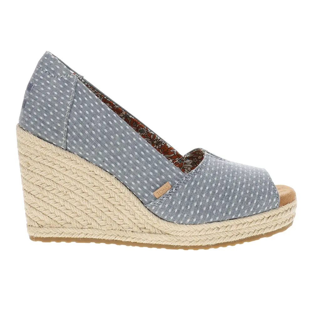 TOMS Womens Essential Peep Toe Casual Sandals Casual High Heel 3" & Up - Blue