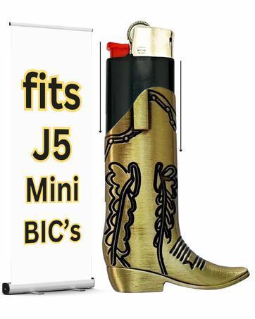 Cowboy Boot Lighter Case. Cow Boy Boot Lighter Holder Sleeve for J5 and J6 BIC Lighters. | Lighters NOT Included