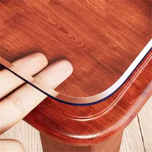 Transparent table cover protector with multiple sizes, 1.5mm, made of high-quality PVC material, non-toxic, tasteless, soft, easy to process and durable, very suitable for wooden, marble, glass tables or table mats