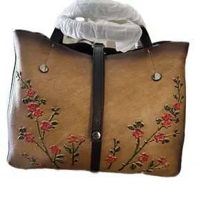 Cowhide Leather Vintage Handbag for Women - Crossbody & Shoulder Bag