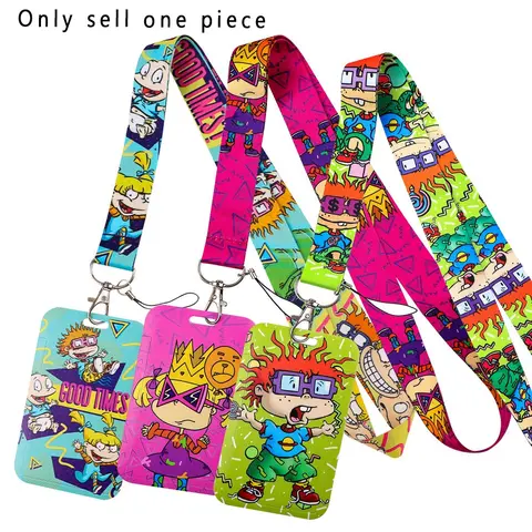 Cute Cartoon Lanyard with ID Badge Holder, Cute Lanyards for ID Badges, Suitable for Keys, Credit Card & Work ID, Kawaii Accessories for Kids