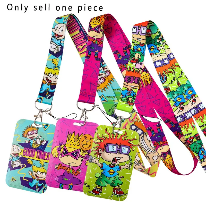 Cute Cartoon Lanyard with ID Badge Holder, Cute Lanyards for ID Badges, Suitable for Keys, Credit Card & Work ID, Kawaii Accessories for Kids