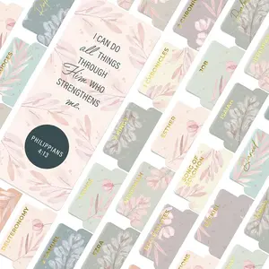 Floral Boho  Book Tabs - 100 Soft-Touch, Laminated  Tabs for KJV & Niv  - Durable Tabs for Bibles - Protestant & Catholic  Tabs Large Print -  Nlt  Tabs for Women & Men