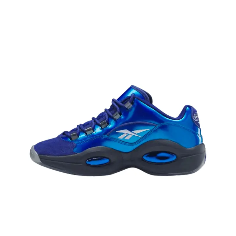 Reebok x Panini Question Low Men's Basketball Shoes, Prizm Leather Sneakers with Allen Iverson Signature Toe and Hexalite Cushioning, HQ1099, Laces, Leather/Rubber, Allen Iverson's Signature, Hexalite Hexagonal Cushioning