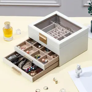 Jewelry Storage Box, 3 Drawers Jewelry Organizer, Jewelry Storage Box for Necklaces, Rings, Earrings, Bracelets, Home Organizer