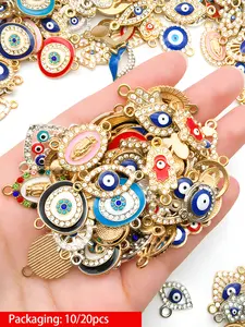 Evil Eye Design Fashion Pendants, Fashionable DIY Jewelry Accessories for Necklace & Bracelet Making, Trendy All-match & Exquisite DIY Jewelry for Birthday Gift, Rhinestone Charms