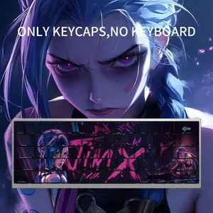 Vibrant Jinx Themed Keycap Set 108 Keys - Collector‘s Gaming Design for 100% 96% 87% 84% 68% 64% 61% 60% Layout Mechanical Keyboards