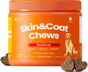 Omega 3 Fish Oil for Dogs - Zesty Paw Dog Vitamins and Supplements for Hip, Joint & Skin, Bacon (120 Chews)