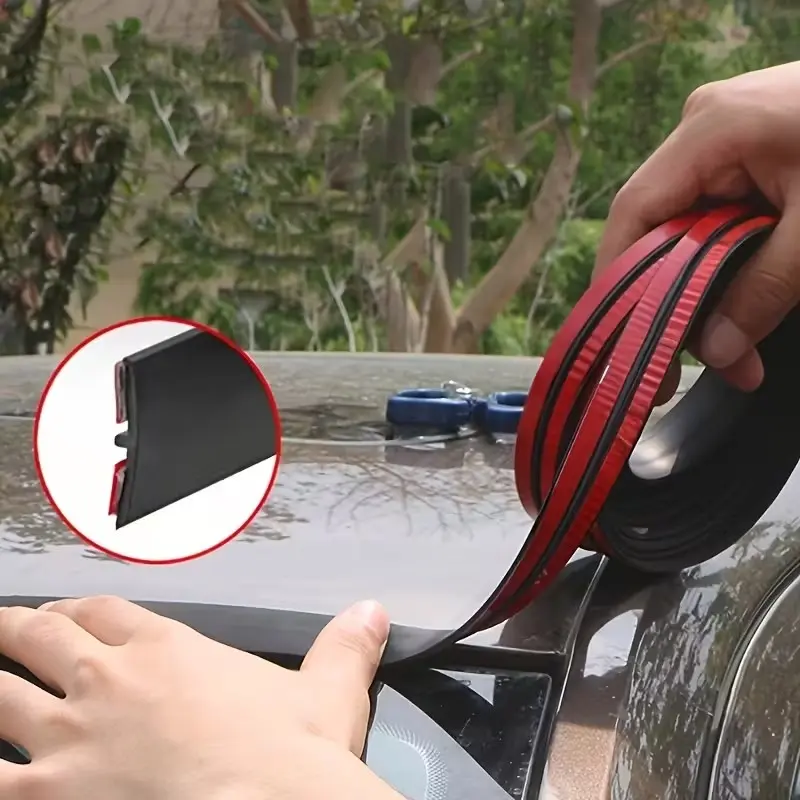 T-Shaped Waterproof Rubber Strip Tape, 200cm, Durable Automotive Sealant, for Sunroofs & Rear Windshields, Fits Various Car Models
