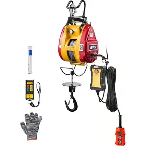 VEVOR 2 - in - 1 Electric Hoist Winch, 1100 lbs Capacity, 1500W Portable Power Winch Crane, 25 ft Lifting Height, 16.4 ft/min with Manual and Wireless Remote Control for Factory, Warehouss, GarageVEVOR Super Brand Day