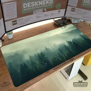 Forest Desk Mat green, Nature Mouse Pad xl, Landscape Mousepad Large, RGBLED deskmat xxl, Giant office keyboard matt, decor gift for gamer, Desk Mat Gifts