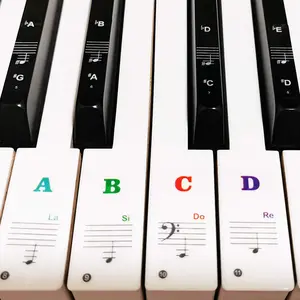 Piano Keyboard Stickers for 88/61/54/49/37 Key, Bold Large Letter Piano Stickers for Learning, Removable Piano Keyboard Letters, Notes Label for Beginners and , Multicolor