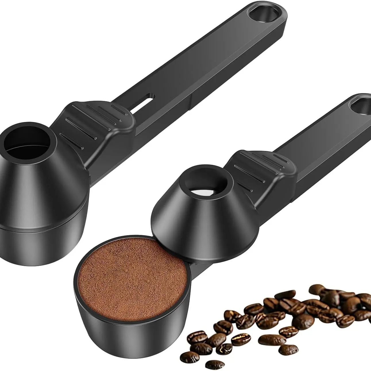 2 Pack Coffee Scoop & Funnel for Reusable K Cup Refillable Coffee Pods, 2 Tablespoon Slide Coffee Measuring Funnel Scooper