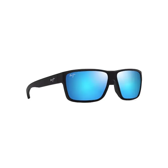 Maui Jim Uila Sunglasses B661-02 Matte Black Frame Blue Hawaii Lenses