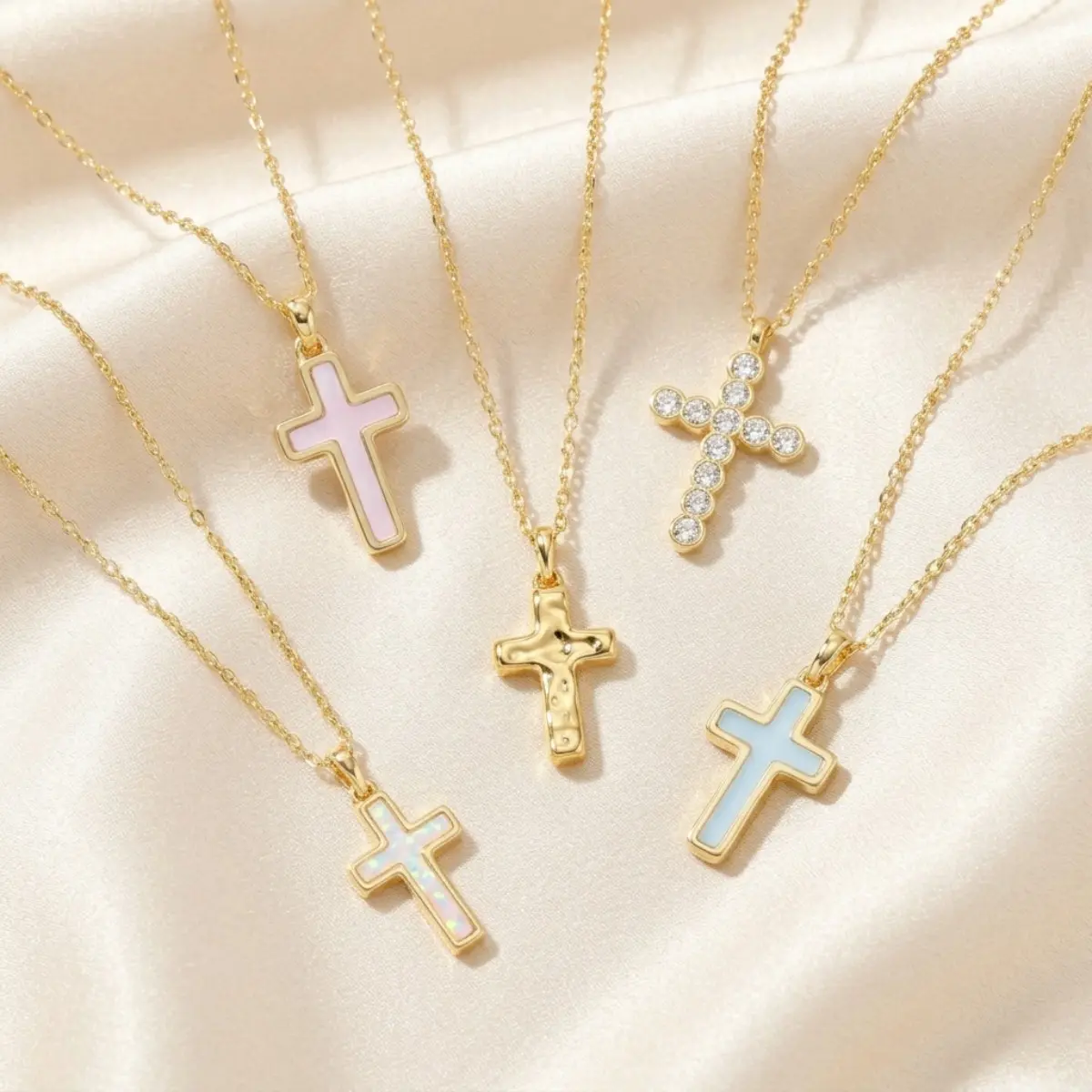 Kendra Scott Women's Cross Pendant Necklace, Delicate Gemstone Cross, Adjustable Fashion Jewelry