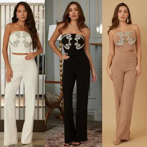 RHINESTONE DOTTED BLAZER LONG SLEEVE DRESS - POCKET FLAPS ON BOTH SIDE - CRYSTAL STONE BUTTON / LONG SLEEVE / ZIPPER ON BACK