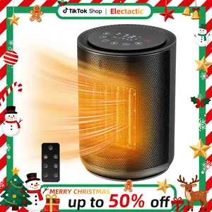 Electactic Space Heater,1500W Smart Ceramic Space Heater with Digital Thermostat, ECO Mode & Remote - 24H Timer, Overheat Protection for Bedroom, Office, Home Use