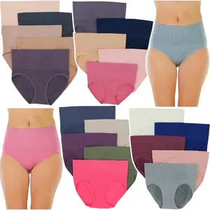 ToBeInStyle Women's Multi-Pack Of Randomly Selected High Rise Shaping Band Briefs