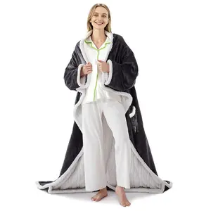 SORABOL1 Piece Heated Blanket Wearable Electric Blanket with Sleeves and Foot Pockets,10 Heat Settings and 8-Hour Auto Shut-Off, All-Season Heated Bed Cover Suitable for Bed/Sofa/Chair, Machine Washable Control (Plug) - Ideal Gift for Students and Elderly