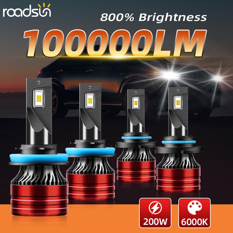 9005/HB3 H11 LED Headlight Bulbs 6000K High Low Beam Bulbs Combo Super Bright White, Pack Of 4/6, Chip New Upgraded Design LED Plug-N-Play Bulbs, Up to 50000 Hours, 9005+H11+H11, 9005+H11