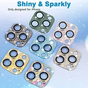 KAYKWONG'S 2-Pack Camera Lens Protectors for iPhone 13/14/15/16 Pro Max, Ultra-HD Aluminum Crystal Diamond Design, Scratch-Resistant, Easy Install, Durable Protection