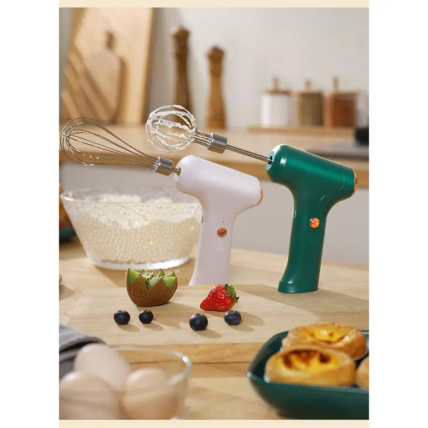 Mini Electric Automatic Egg Beater - Stainless Steel USB Rechargeable 1-Button Cream Whisk, Small Household Kitchen Utensil That Reduces Wrist Fatigue, Simplifies Baking for Egg White Batter Mixing, One-Button