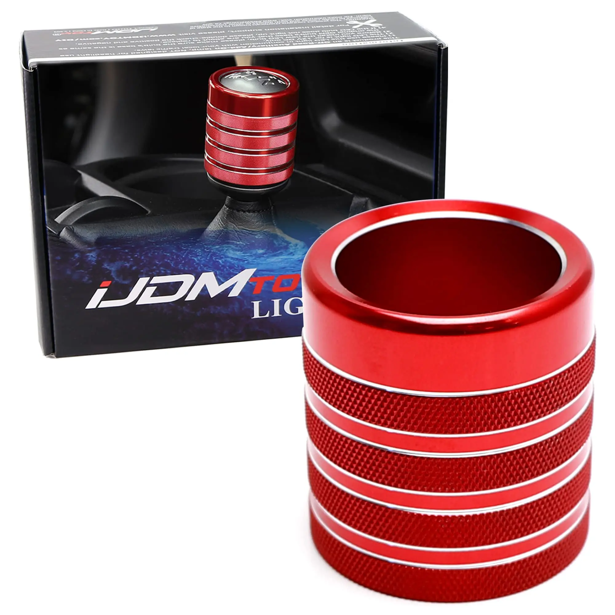 iJDMTOY Sports Red Anodized Aluminum Floor 4x4 4WD Selector Stick Decoration Cover For Toyota 2010-2024 4Runner