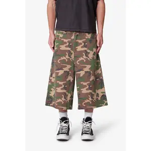 mnml Ultra Baggy Camo Twill Shorts - Woodland Camo