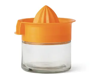 stays 10 Ounce Citrus Juicer Easy Screw Top Glass and Plastic Dishwasher Safe Orange