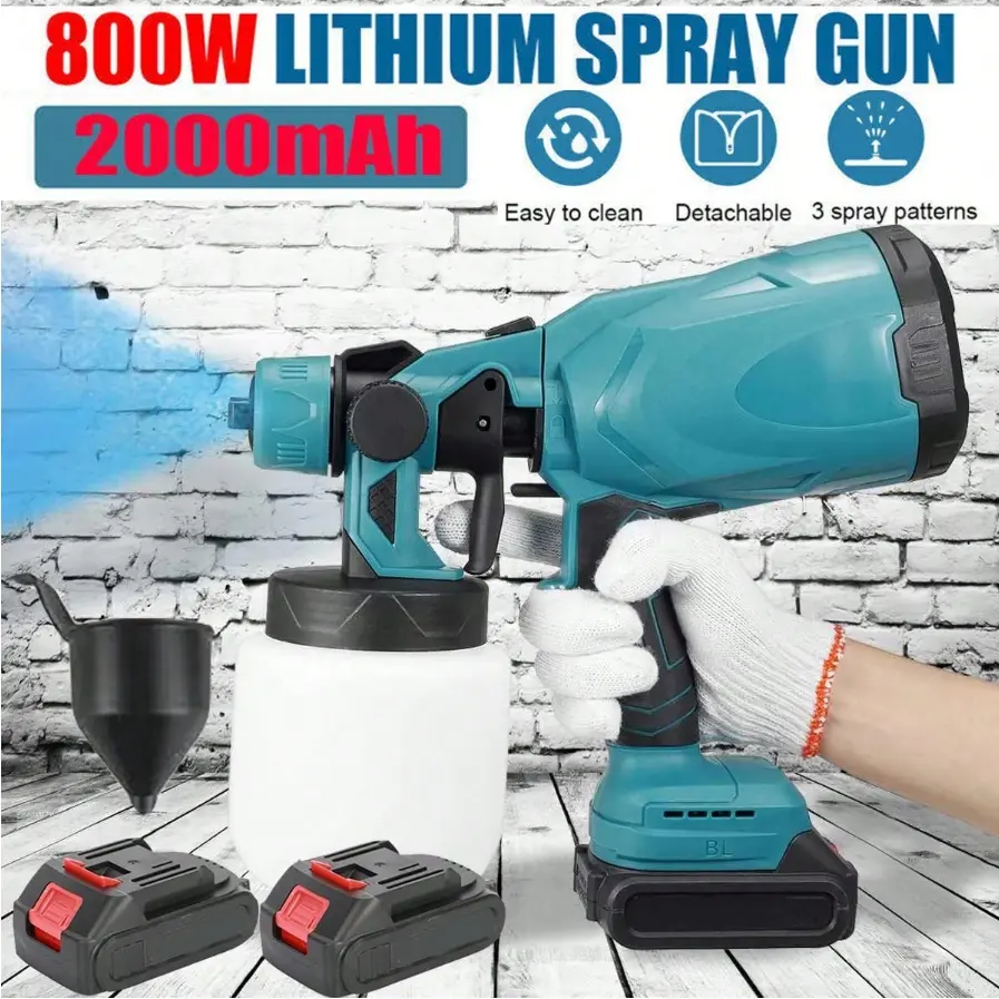 HVLP Paint Sprayer High-Efficiency Electric Spray Gun ,Variable Patterns & Adjustable Flow,  (800ml) Detachable Container,Easy to Clean for Home Improvement Projects