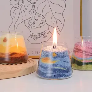 Aromatherapy candles sand painting Handmade candle Sand powder candle Sand candle color aromatherapy sand wax sand painting festival candle Decor Ornaments Freshener Decoration