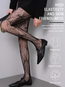 Butterfly Lace Fishnet Stockings, Fashion Slim-Fitting All-Over Print, Perfect for All Seasons, Bold Style for Trendy