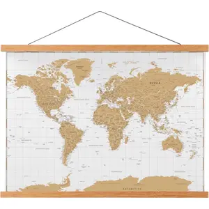 Magnetic Poster Hanger Frame, 48x36 48x24 48x32 Teak Wood Magnet Poster Frame for Posters, Prints, Photos, Pictures, Maps, Scrolls, and Canvas Artwork