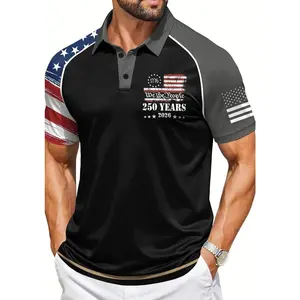 American Flag Polo Shirt Men 4th of July T-Shirts USA Patriotic Golf Short Sleeve Shirts 1776 Tops S-5XL Pride USA Polo 288