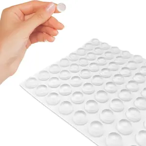 64 Counts Transparent Door Bumper Pads Sound Dampening Adhesive for Home Cabinet Bumpers Clear Rubber Bumpers Self Adhesive Soft Close Cabinet Door Bumper Dots