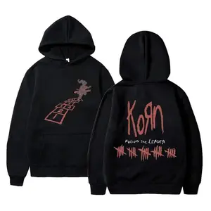 Vintage KoRn Rock Band Follow The Leader Hoodie Autumn Winter Men Women Fleece Cotton Sweatshirt Men's Gothic Hoodies