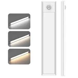 Slim Aluminum Indoor Cabinet Light with Motion Sensor, Adjustable 3 Color Temperatures, Ideal for Hallway, Stairs, Drawers, Closet