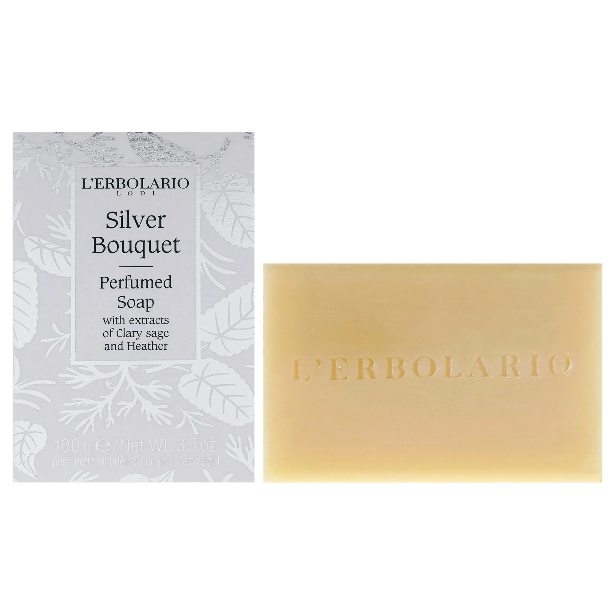 LErbolario Silver Bouquet Unisex Bar Soap, 3.5 oz Perfumed Soap for Unisex Use