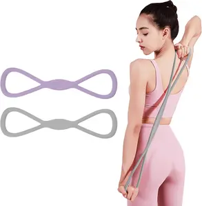 Women's 25LB TPE 8-Shaped Resistance Band - Arm & Chest Training, Yoga, Muscle Toning Stretching Equipment for Gym Fitness